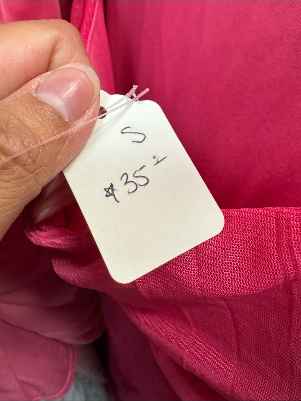 Sleeveless Hot Pink Ruched High-Low Ruffle Dress - Picture 5 of 5